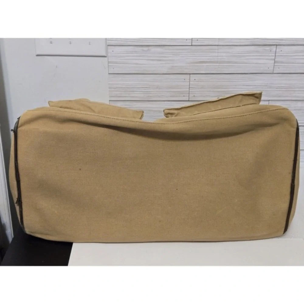 ZEP-PRO Khaki Brown Tan Canvas Leathrr Concho‎ Travel Duffel Bag 15